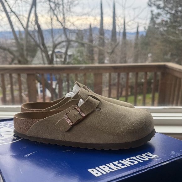 Birkenstock Taupe Boston Clogs - Picture 3 of 9